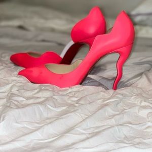 Orange Dalida 100 Fluo Matte Neon Pointed Stiletto Sandal Curve Heel 39 Pumps